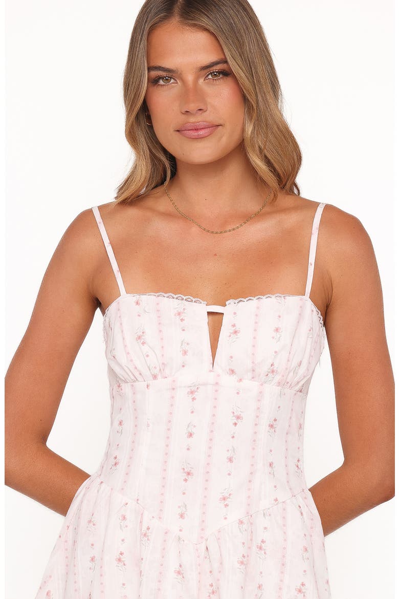 Athena Floral Print Minidress, Alternate, color, WHITE FLORAL