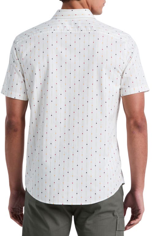 Original Penguin Short Sleeve Cotton Blend Twill Button-down Shirt In White