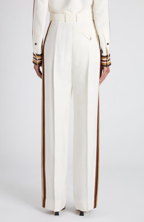 Bottega Veneta Sport Stripe Straight Leg Trousers In White