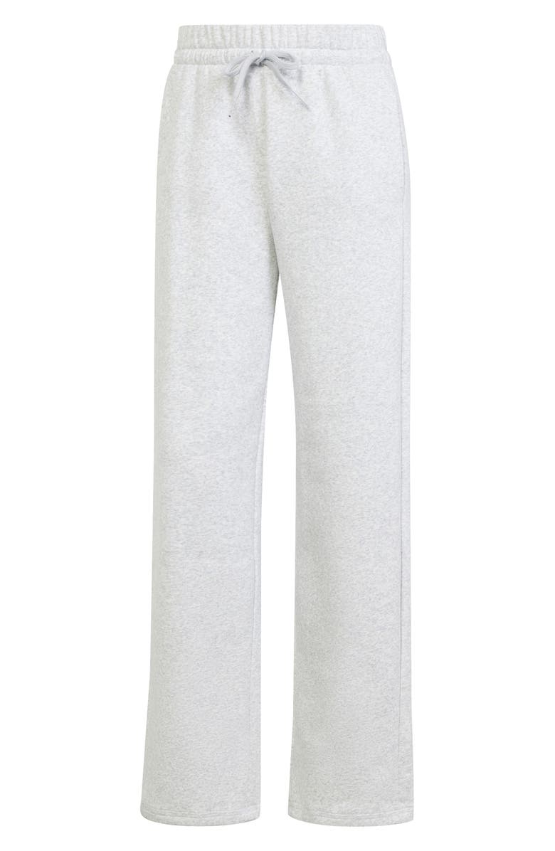 adidas Fleece Sweatpants, Alternate, color, Light Grey Heather/ White