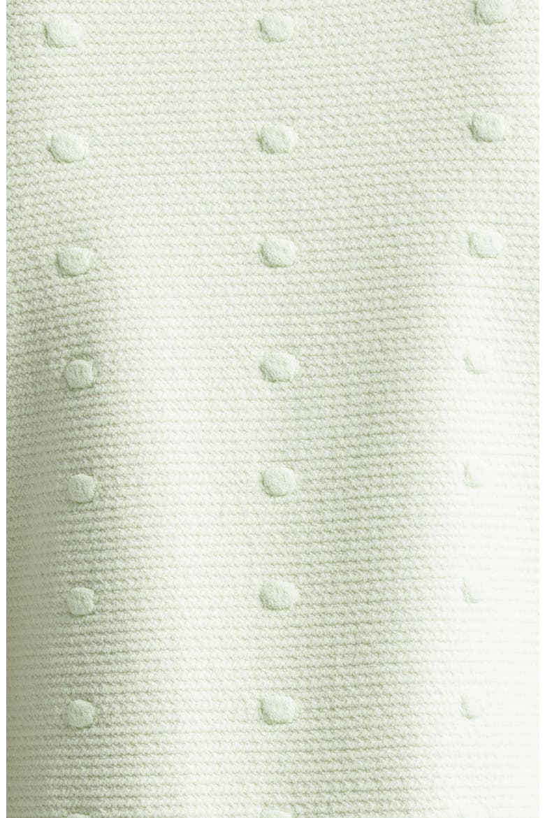 Polka Dot Stretch Piqué Knit Dress, Alternate, color, PALE LIME/ OPTIC WHITE
