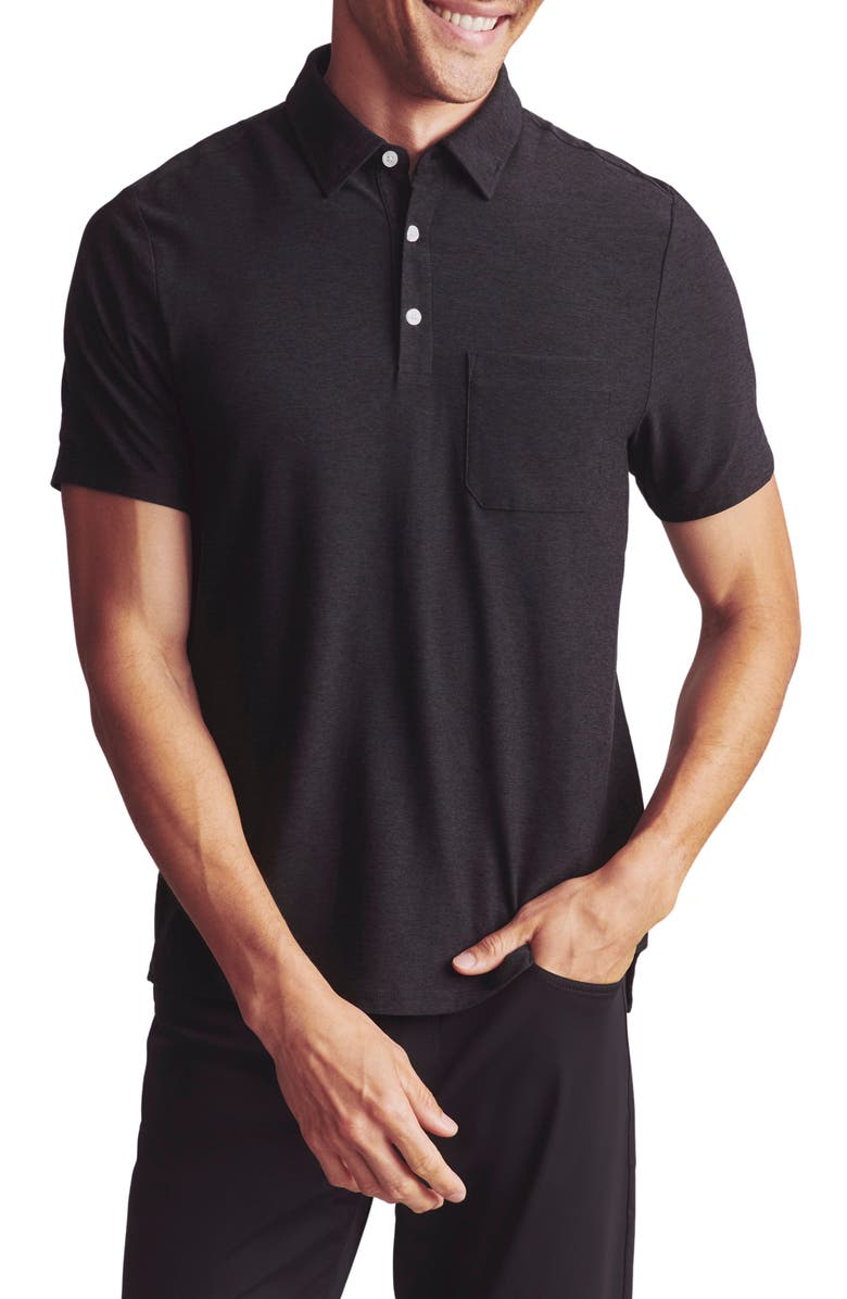 Rhone WFH Knit Polo, Main, color, True Black Heather