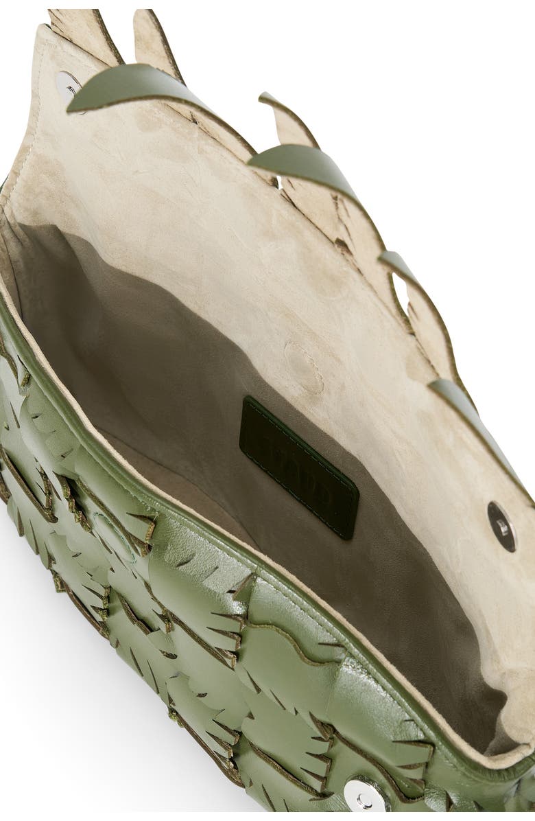 STAUD Leaf Leather Clutch, Alternate, color, Leaf