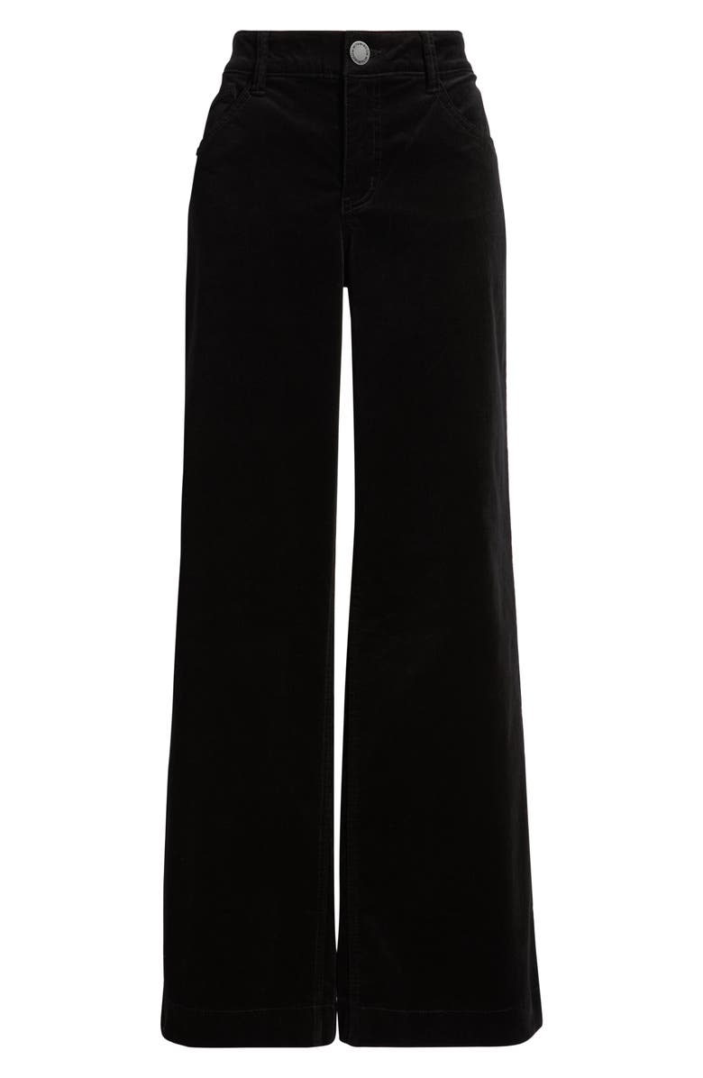 Wit & Wisdom Sam High Waist Wide Leg Corduroy Pants, Alternate, color, Black