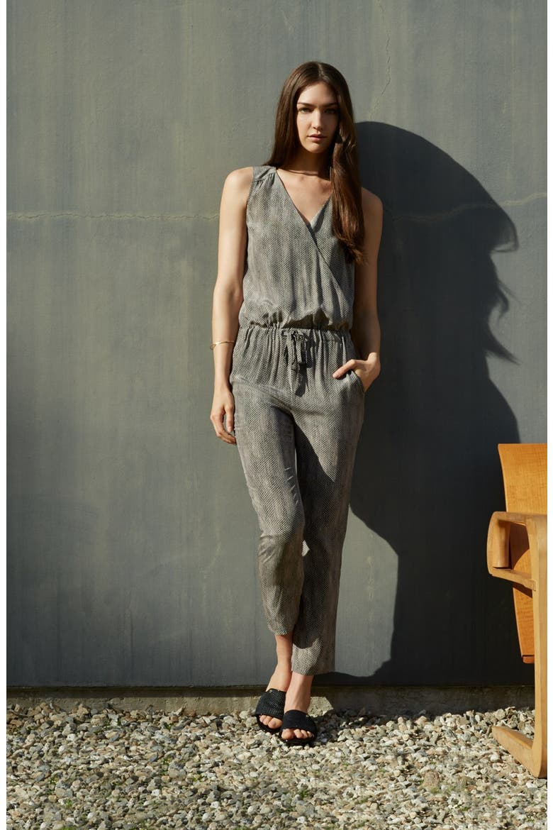 The Fisher Project Chain Print Sleeveless Jumpsuit, Alternate, color, STONE
