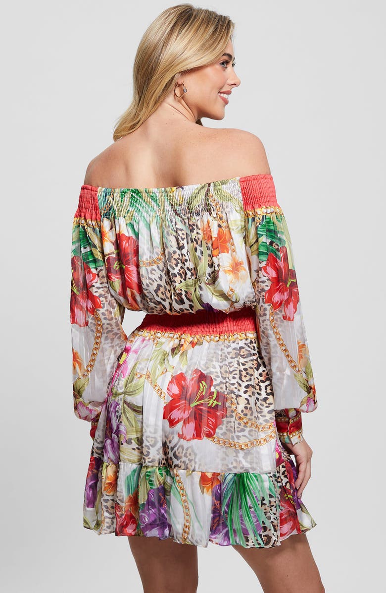 GUESS Long Sleeve Off the Shoulder Dress, Alternate, color,
