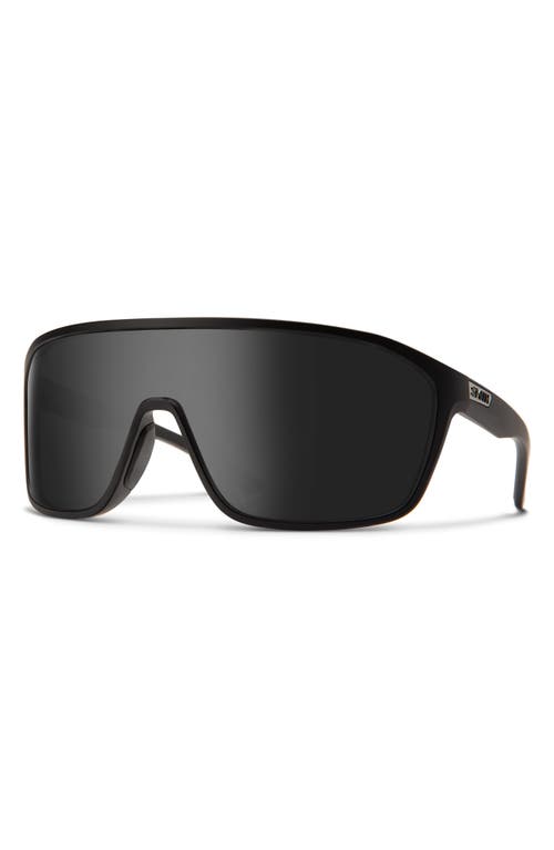 Smith Boomtown 135mm Chromapop™ Polarized Shield Sunglasses In Black