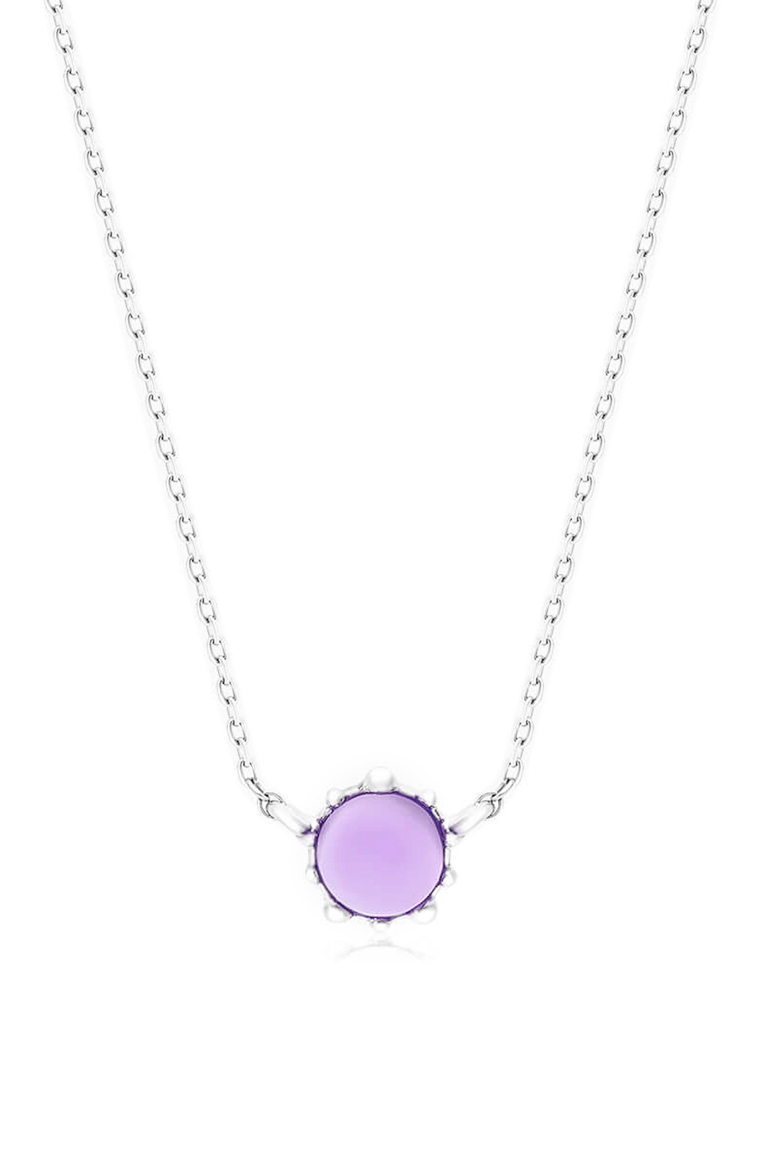 House of Frosted Amethyst Floral Necklace