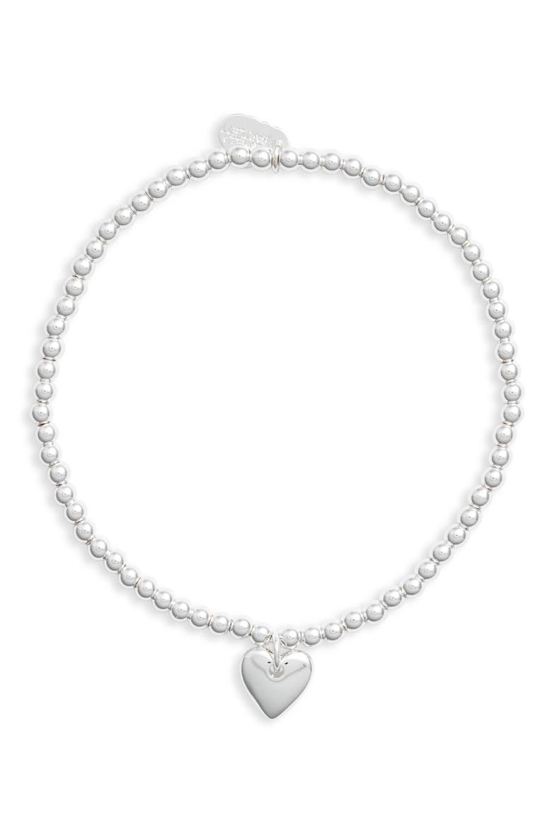 Sienna Cushion Heart Charm Bracelet, Alternate, color, SILVER