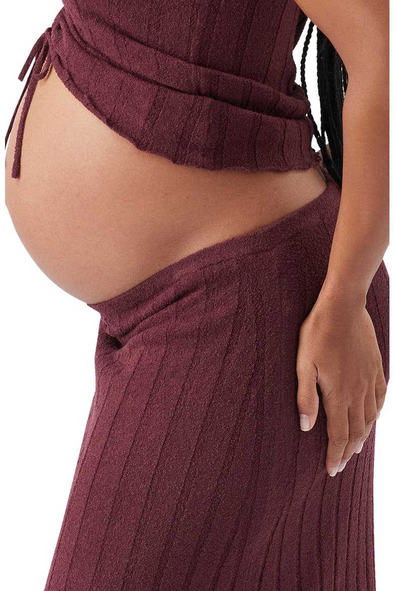 Charli Rib Knit Skirt, Alternate, color, Maroon