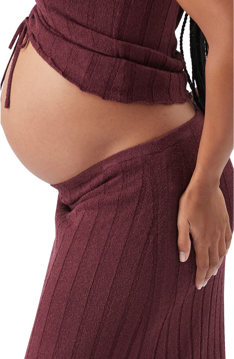 Ripe Maternity Charli Rib Knit Skirt, Alternate, color, Maroon