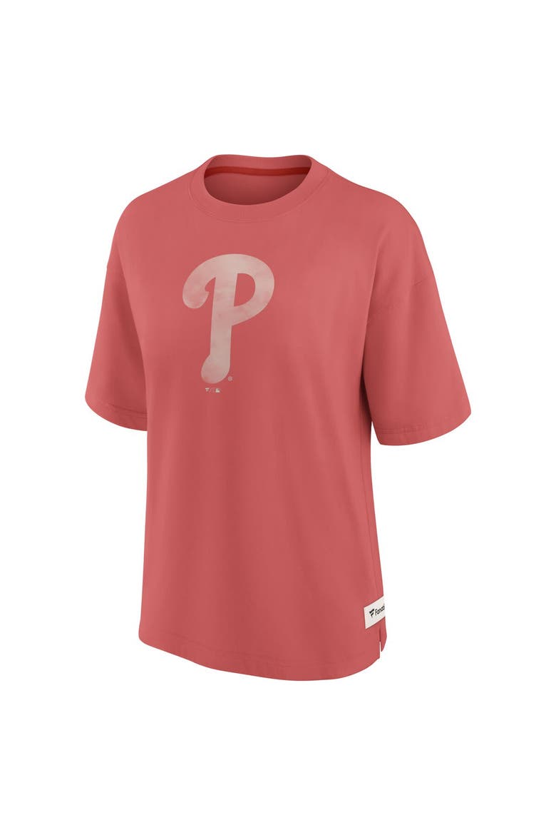 Women's Fanatics Red Philadelphia Phillies Oversized Elements Raw Edge Future Ground T-Shirt, Alternate, color, Red