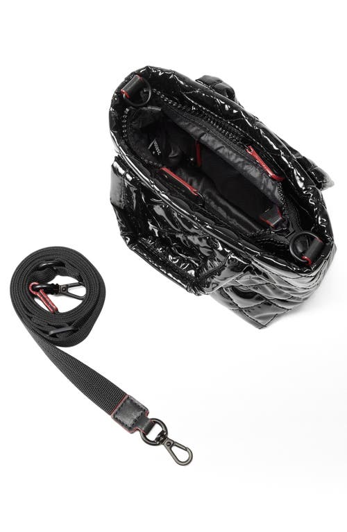 Mz Wallace Mini Metro Deluxe Sequin Tote In Black Lacquer