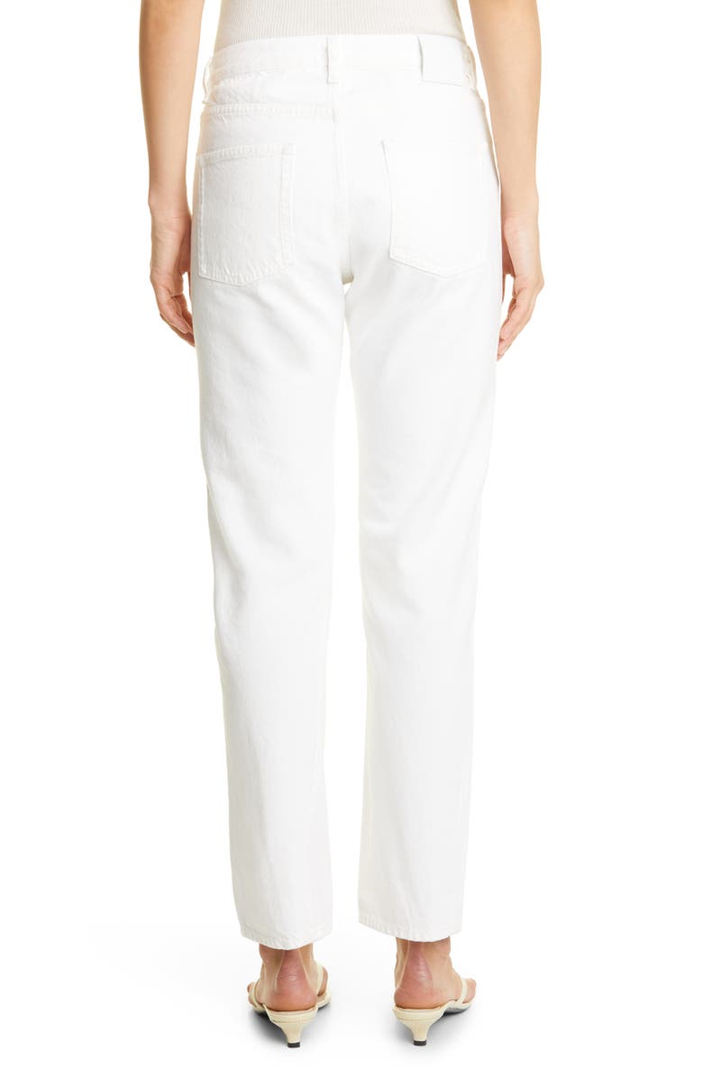 TOTEME Twisted Seam High Waist Straight Leg Crop Jeans, Alternate, color,