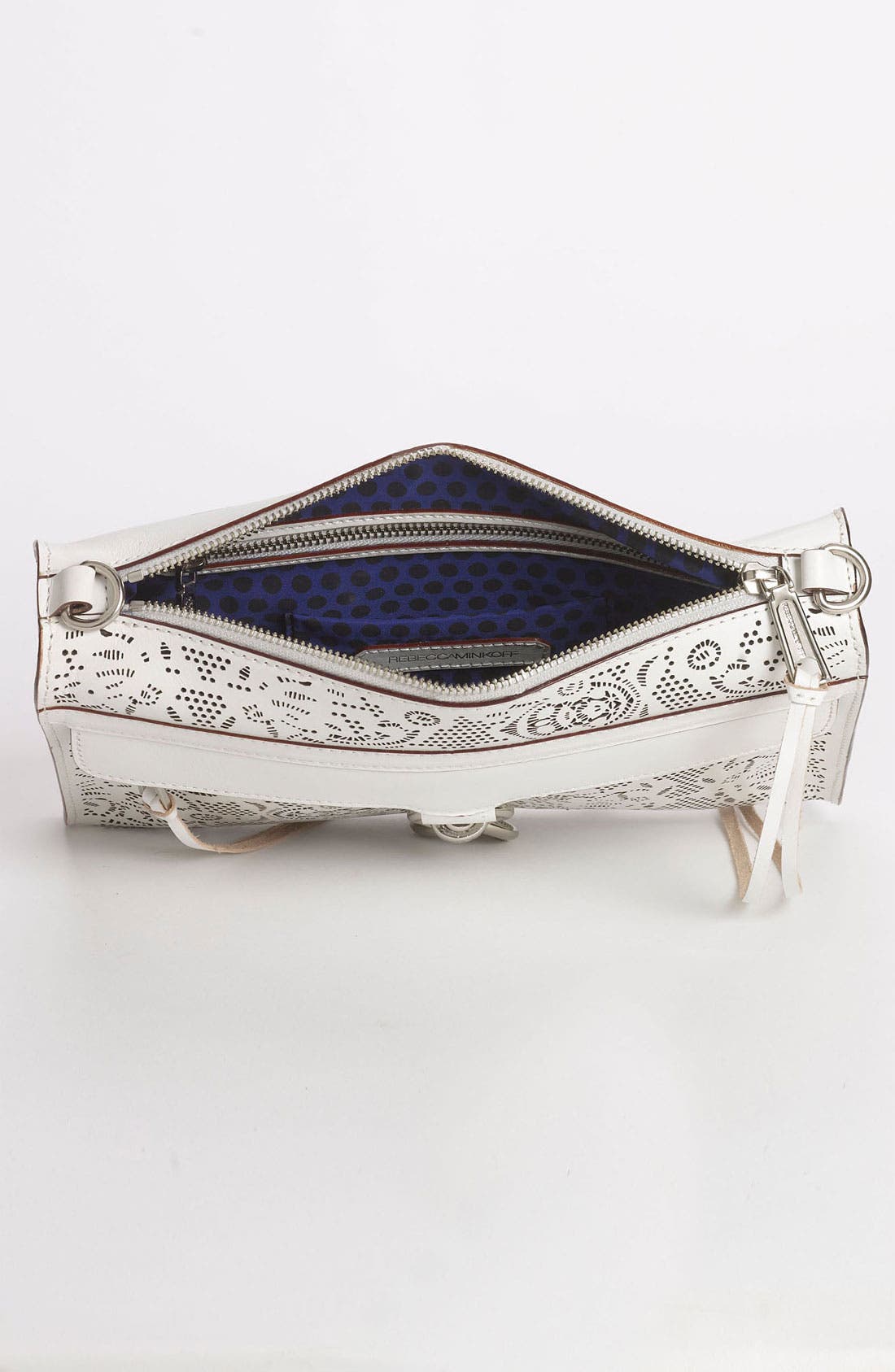 Rebecca Minkoff 'Lasercut MAC' Leather Crossbody Clutch, Alternate, color, 