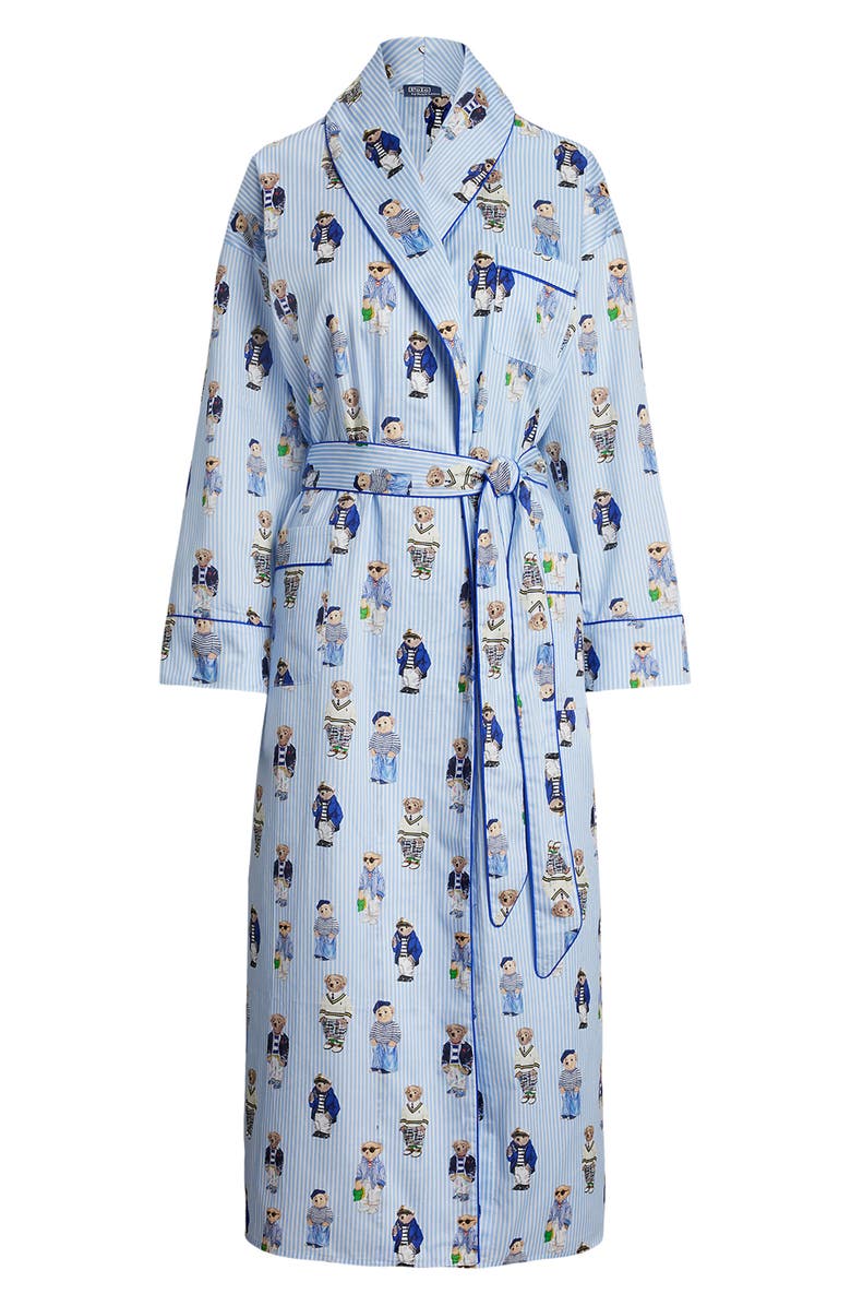 Polo Ralph Lauren Heritage Bear Print Cotton Robe, Alternate, color,