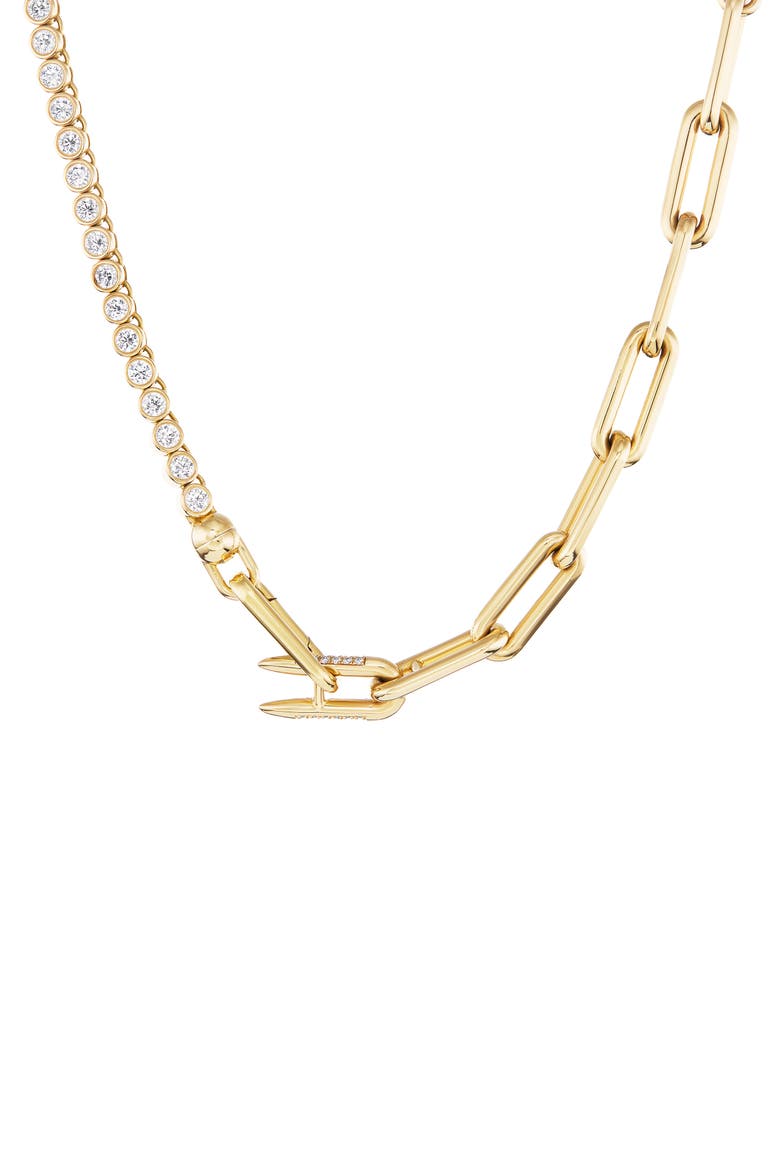 Vessel Diamond Tennis Y-Necklace, Main, color, YELLOW GOLD
