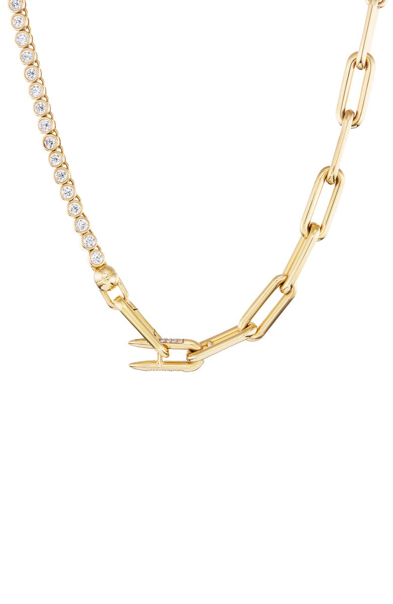 Uniform Object Vessel Diamond Tennis Y-Necklace, Main, color, Yellow Gold