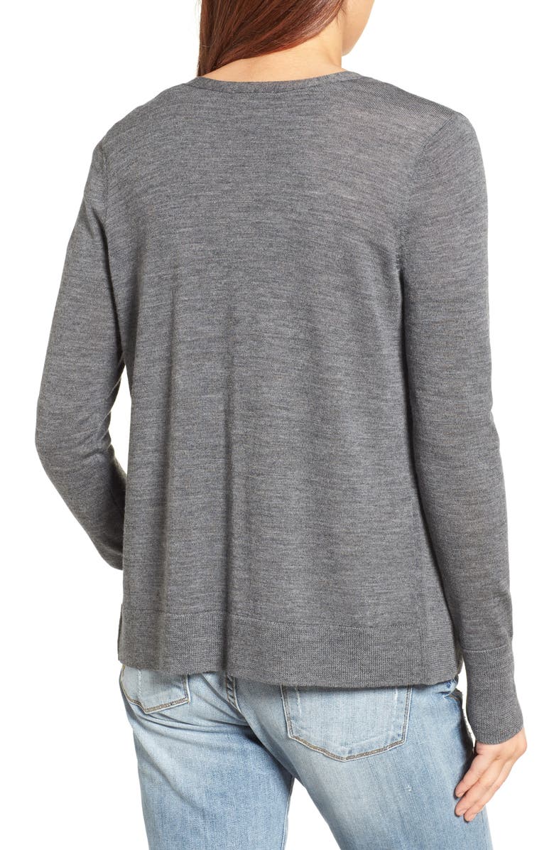 Halogen<sup>®</sup> V-Neck Merino Wool Cardigan, Alternate, color,