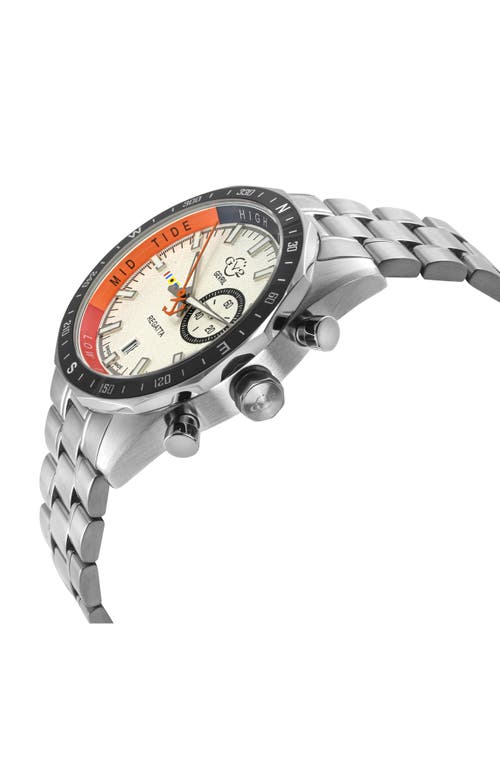 Gv2 Regatta Stainless Steel Swiss Quartz Bracelet Watch, 42mm In White/stainless Steel