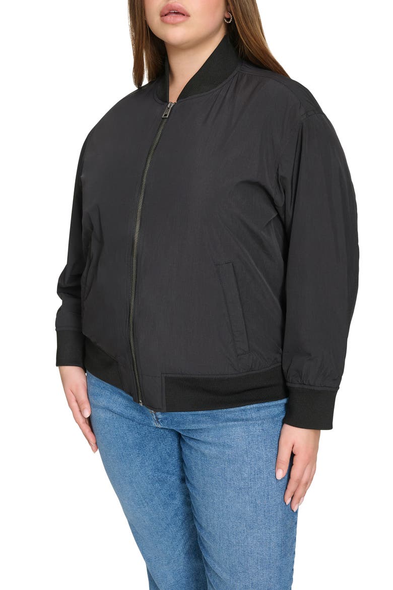 Relaxed Bomber Jacket, Alternate, color, BLACK
