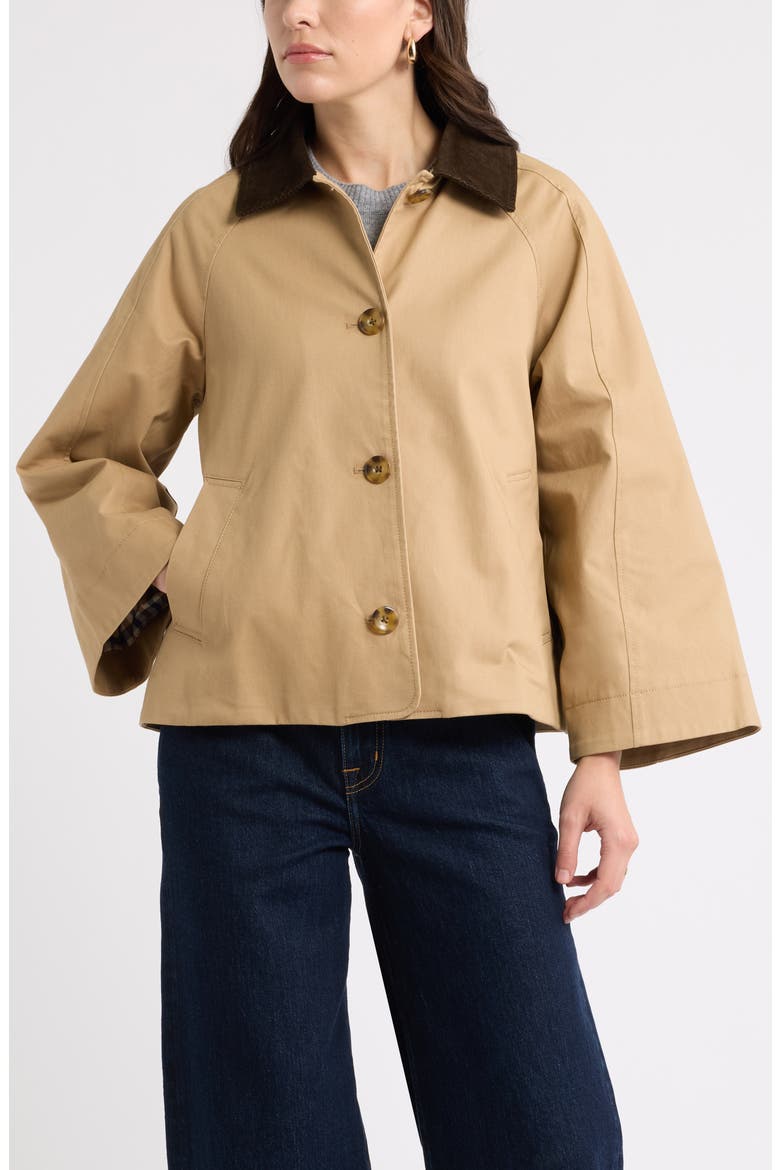 Swing Cropped Trench Jacket, Alternate, color, TAN TANNIN