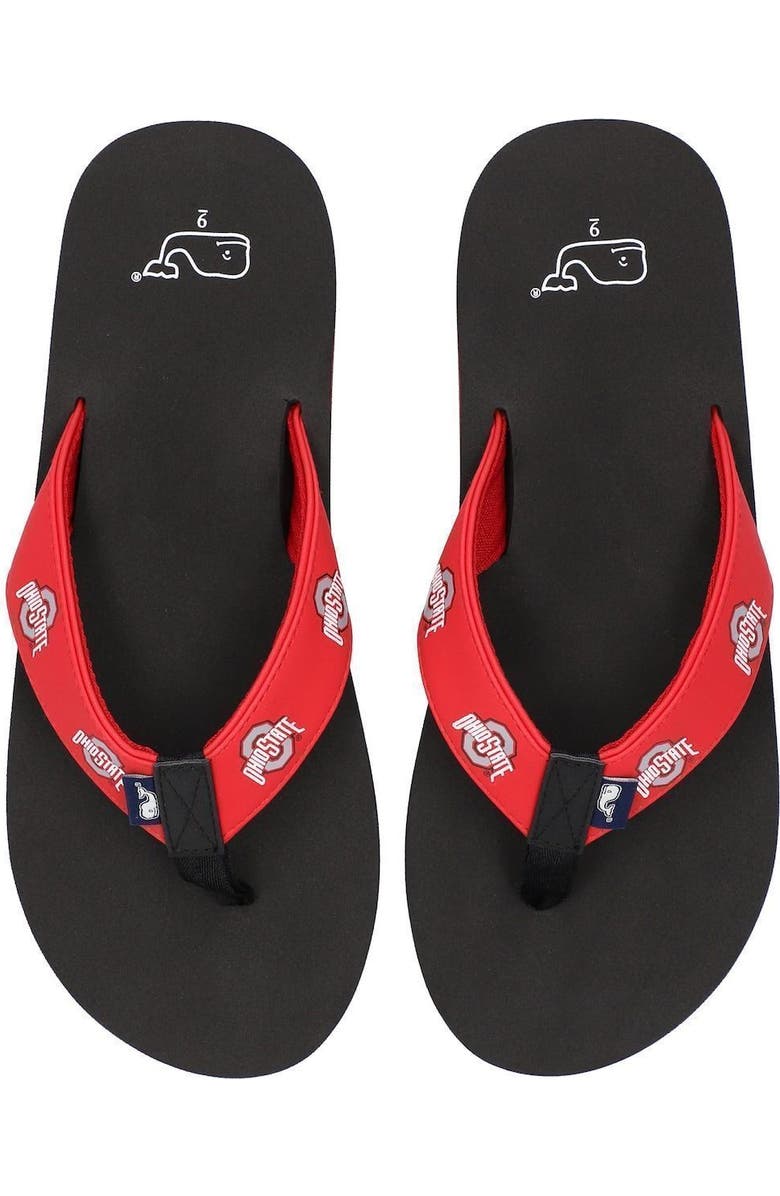 vineyard vines Ohio State Buckeyes Flip Flops, Main, color,