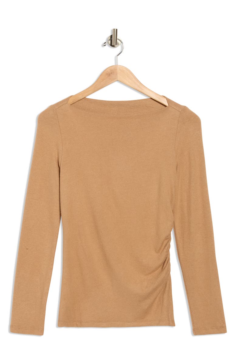 Renee C Boat Neck Brushed Knit Top, Alternate, color, Dark Taupe