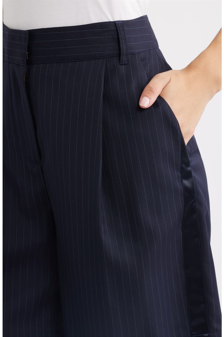 Pinstriped Bermuda Shorts, Alternate, color, NAVY