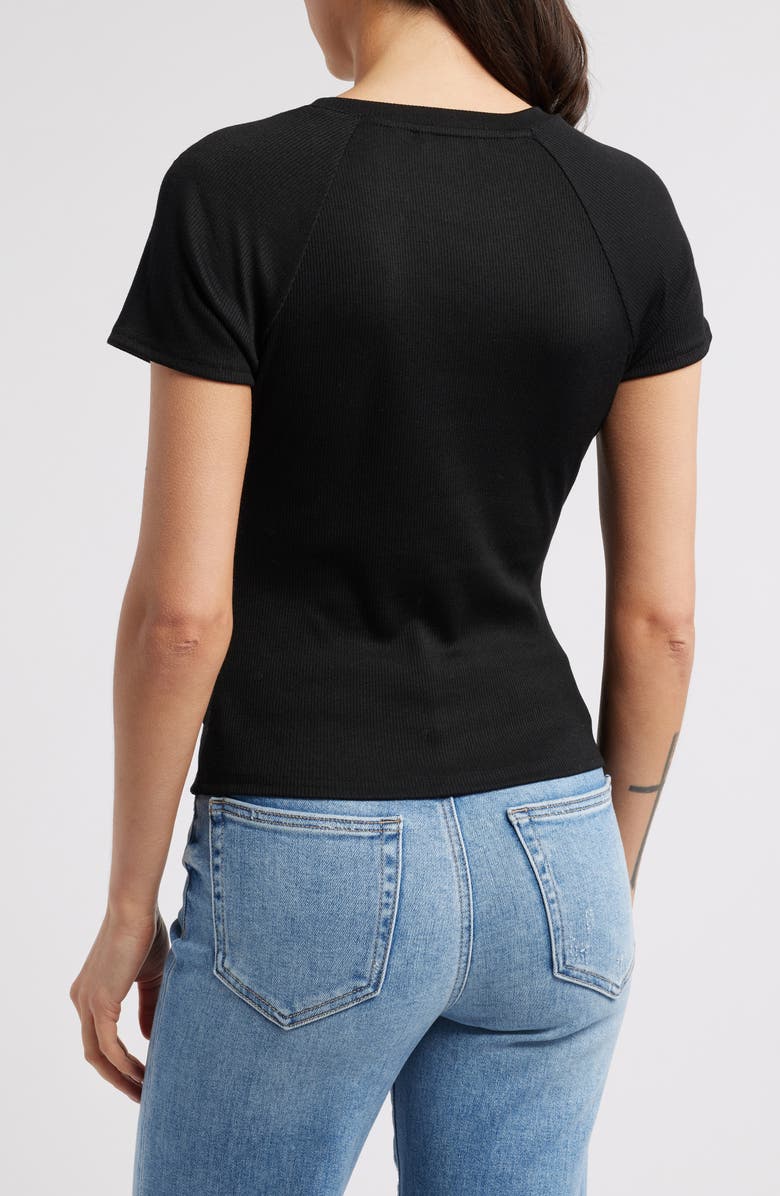 PAIGE Bijou Rib T-Shirt, Alternate, color, Black