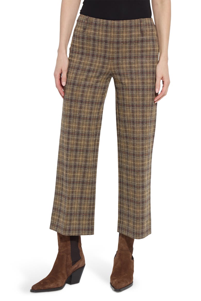 Marceline Crystal Embellished Cropped Pants, Main, color, BRIT BRUSHED PLAID