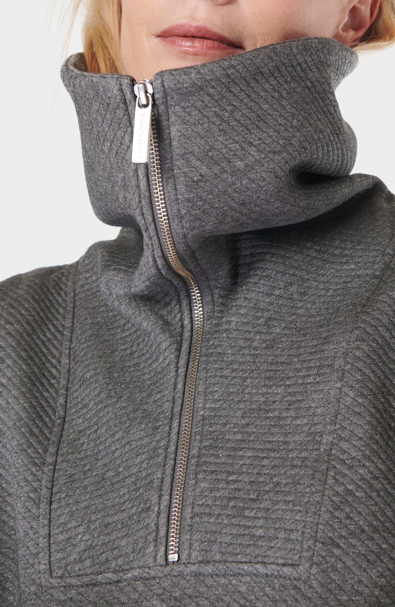 Sweaty Betty Radiant Half Zip Sweatshirt, Alternate, color, Charcoal G