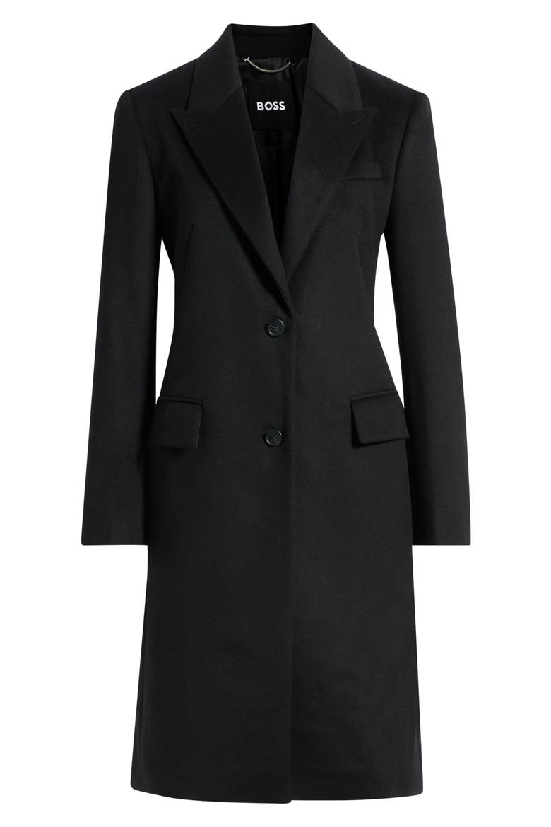 Classic Recycled Wool Coat, Alternate, color, BLACK