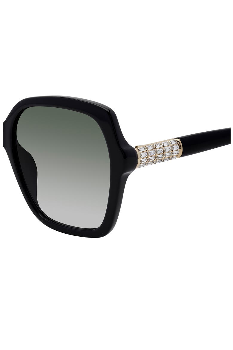 56mm Gradient Square Sunglasses, Alternate, color, BLACK