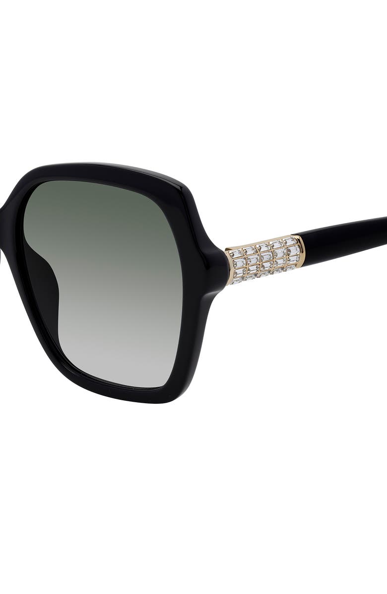 Stuart Weitzman 56mm Gradient Square Sunglasses, Alternate, color, Black
