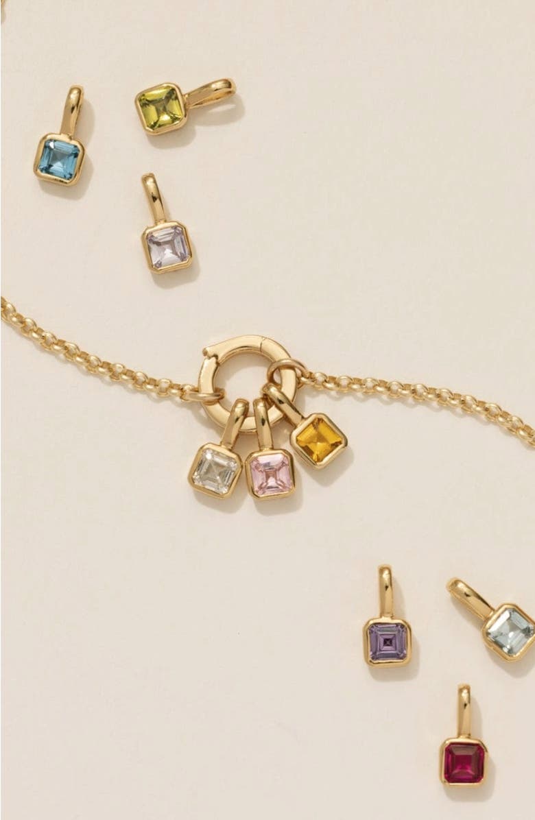 MADE BY MARY Rolo Charm Necklace with CZ Link Lock, Alternate, color, Gold Filled With Cz Link Lock