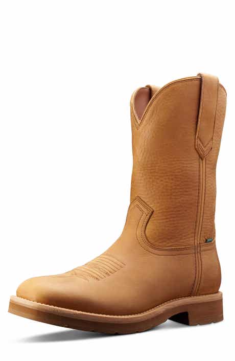 The Rugged Square Toe Leather Western Boot