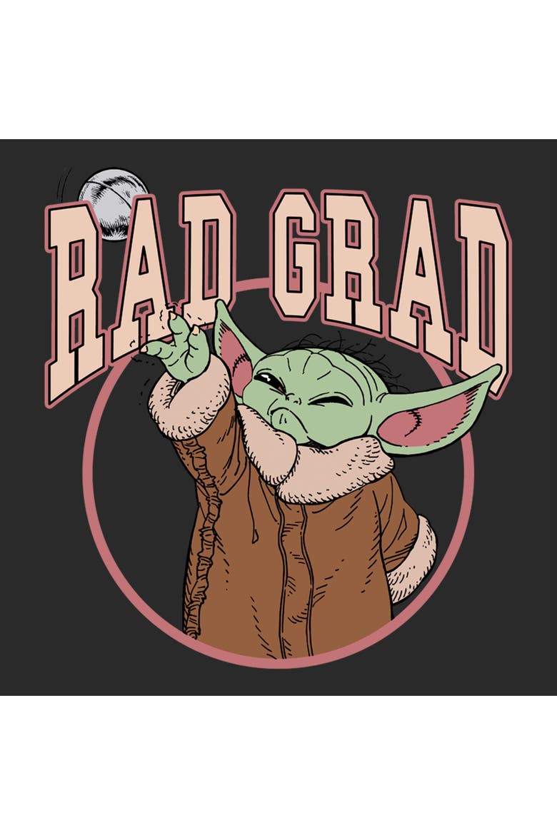 Men's Star Wars The Mandalorian Rad Graduate Grogu  Graphic T-Shirt, Alternate, color, Charcoal