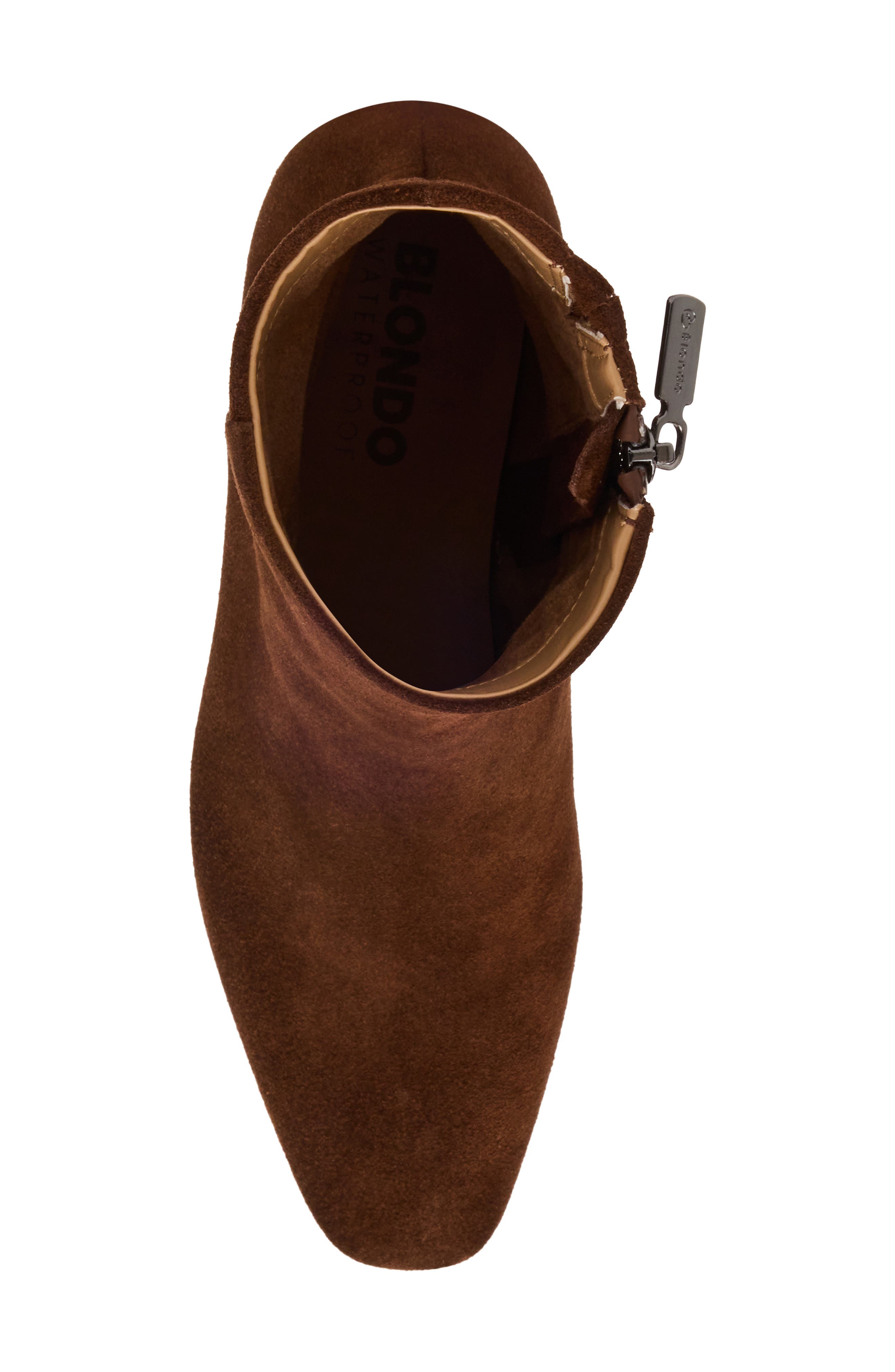 Shanti Waterproof Leather Kitten Heel Boot, Alternate, color, CHOCOLATE SUEDE