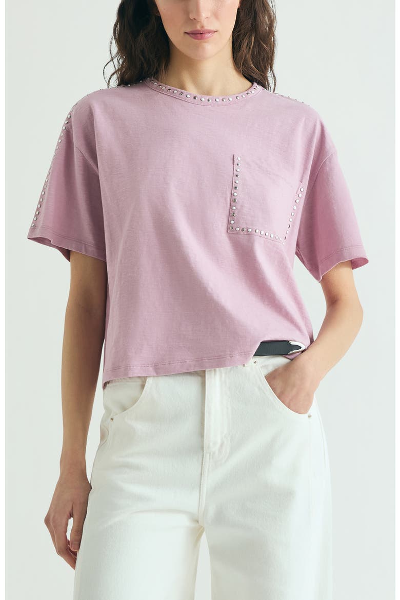 Bolsilo Studs T-Shirt, Main, color, Lilac
