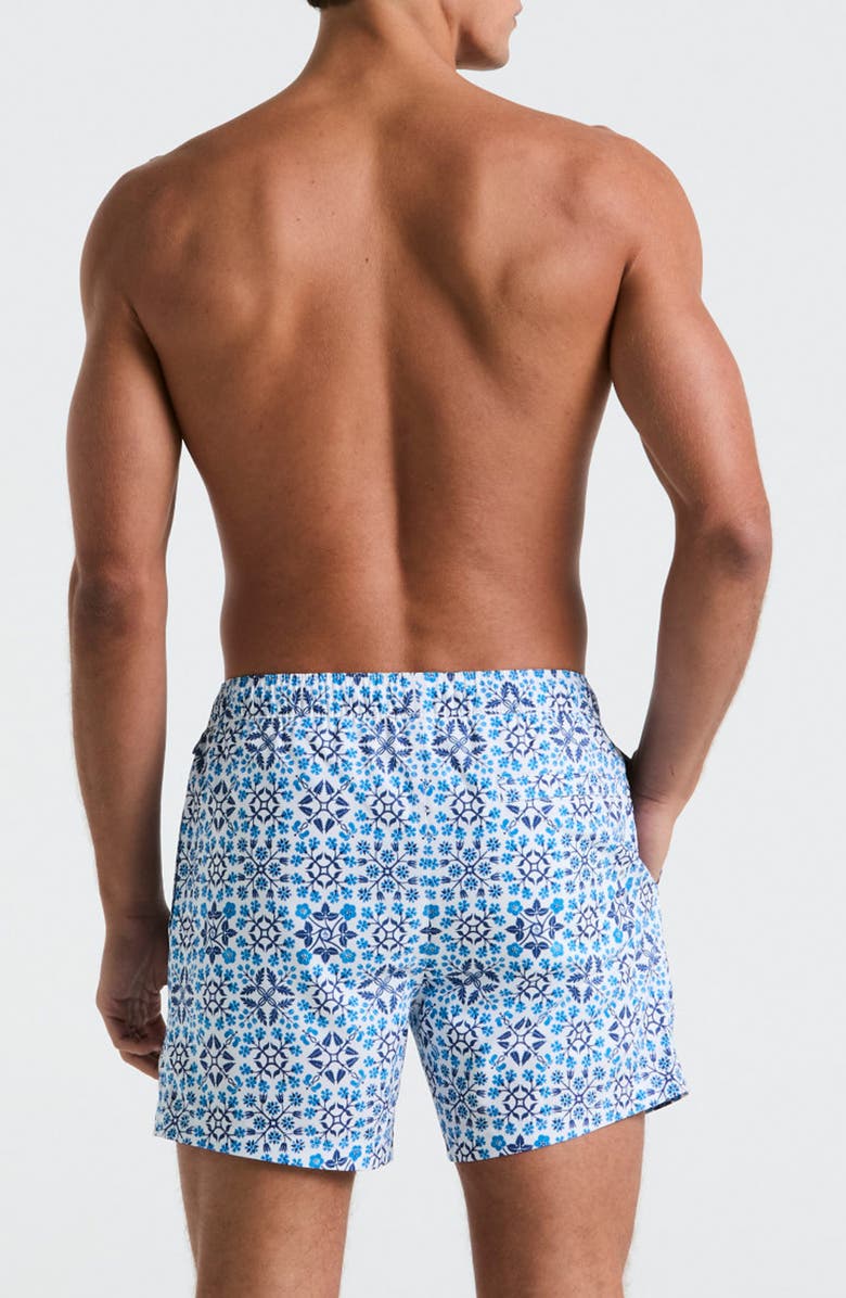 Original Penguin 5-Inch Box Talav Swim Trunks, Alternate, color, Bright White