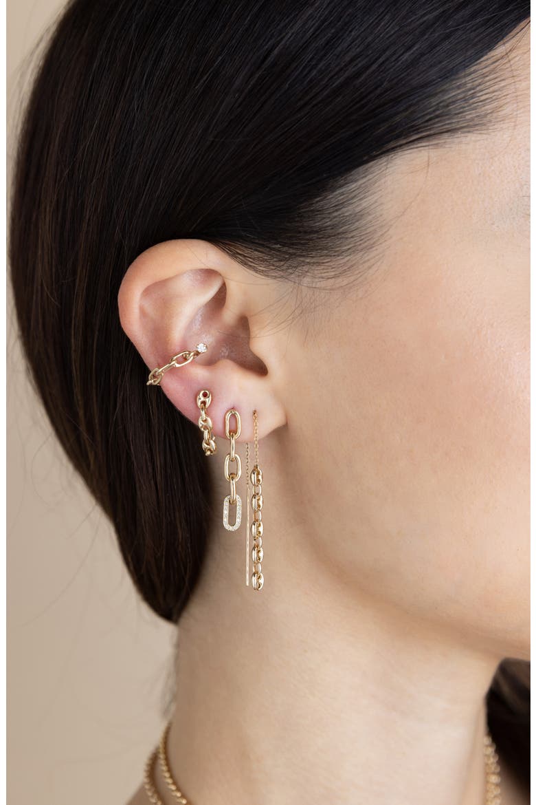 Puffed Mariner Threader Earrings, Alternate, color, 14K YELLOW GOLD