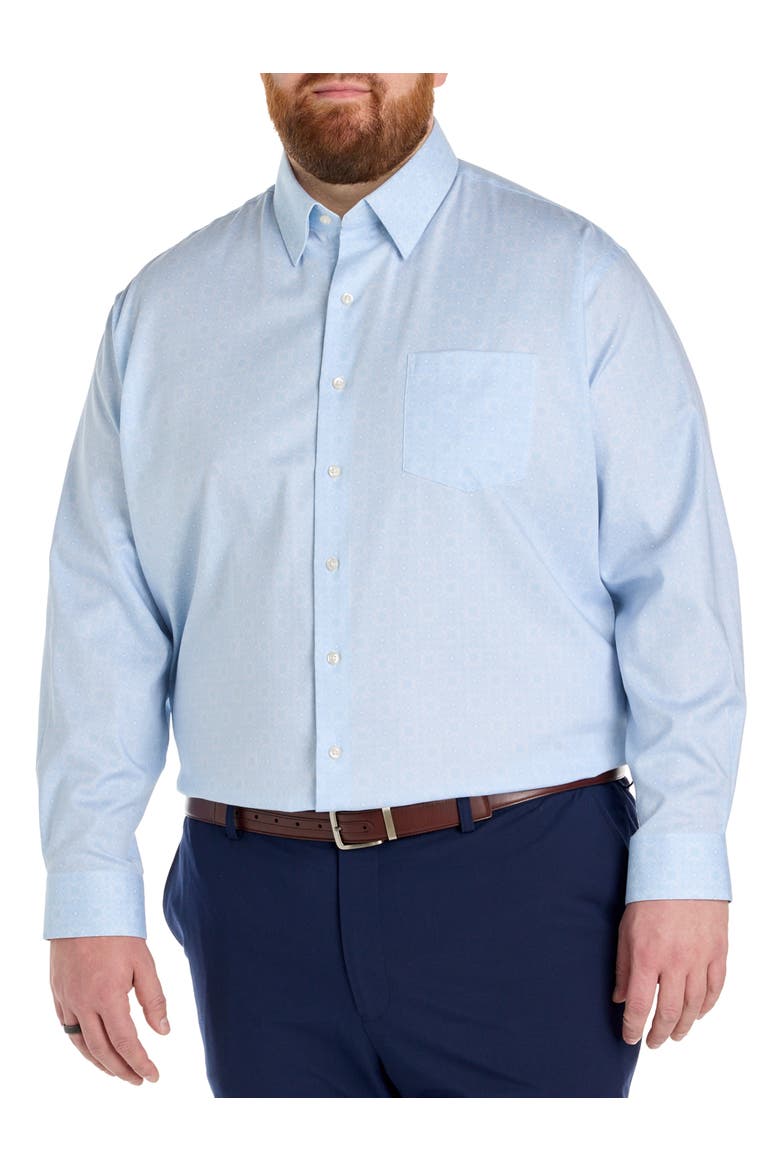 Big & Tall Wrinkle-Resistant Elevated Floral Dress Shirt, Alternate, color, BLUE