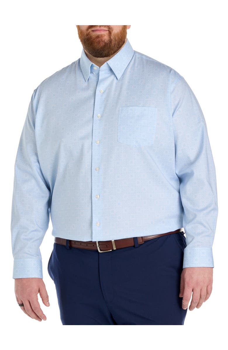 Oak Hill Premium by DXL Big & Tall Wrinkle-Resistant Elevated Floral Dress Shirt, Alternate, color, Blue