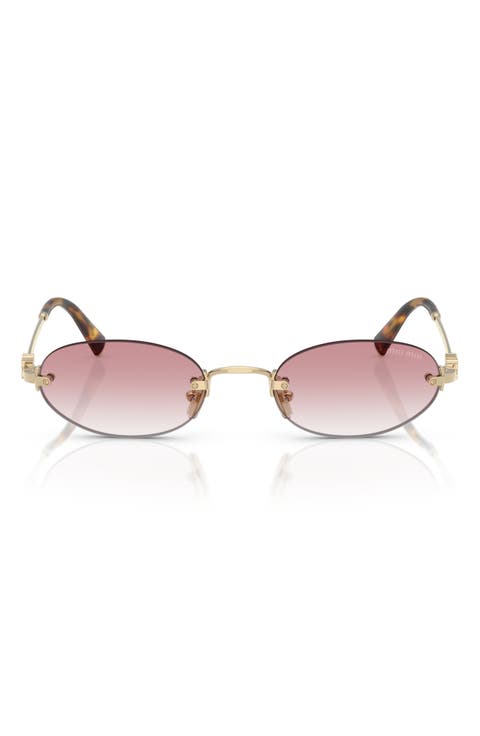 51mm Oval Rimless Sunglasses