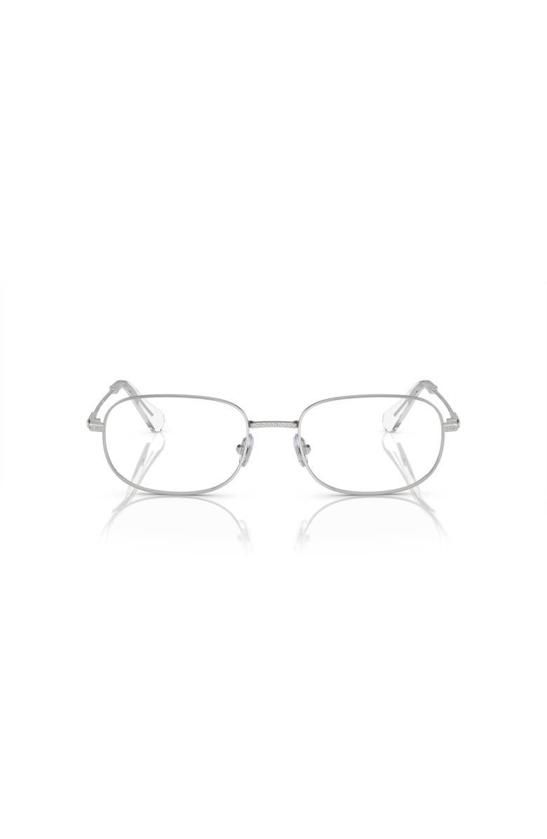 Swarovski 52mm Rectangle optical glasses, Alternate, color, Silver