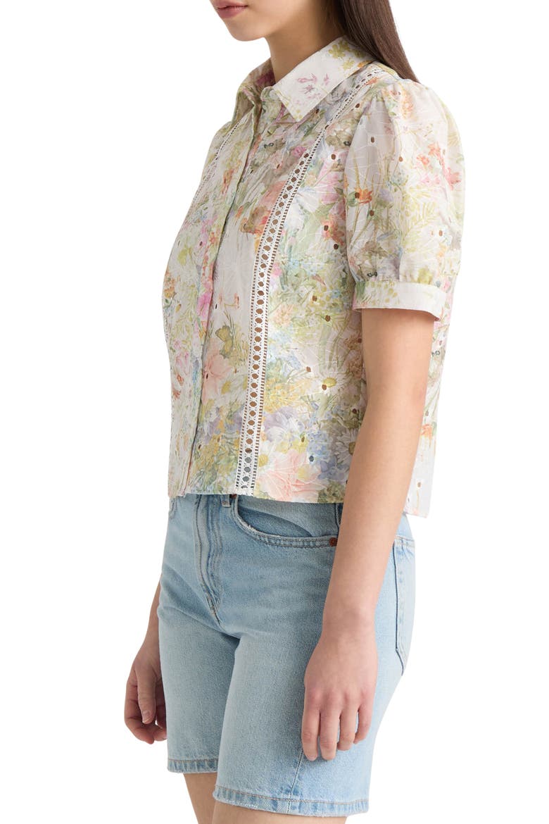 Embroidered Button-Up Shirt, Alternate, color, MULTI FLORAL