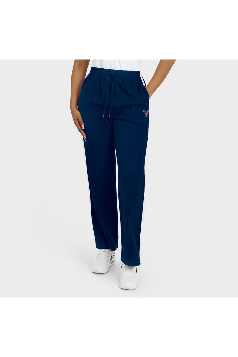 Women's WEAR by Erin Andrews Navy Houston Texans Color-Block Straight Leg Pants, Alternate, color, Navy