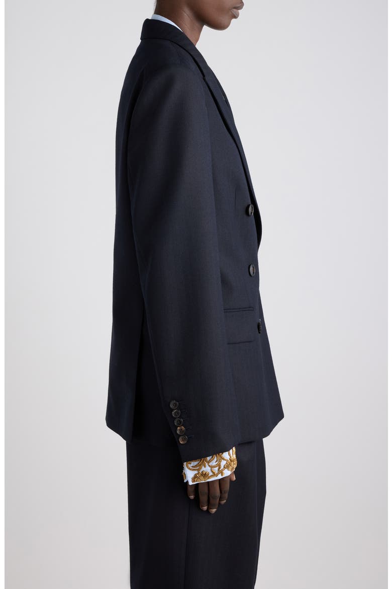 Barrysta Embroidered Herringbone Wool Jacket, Alternate, color, NAVY