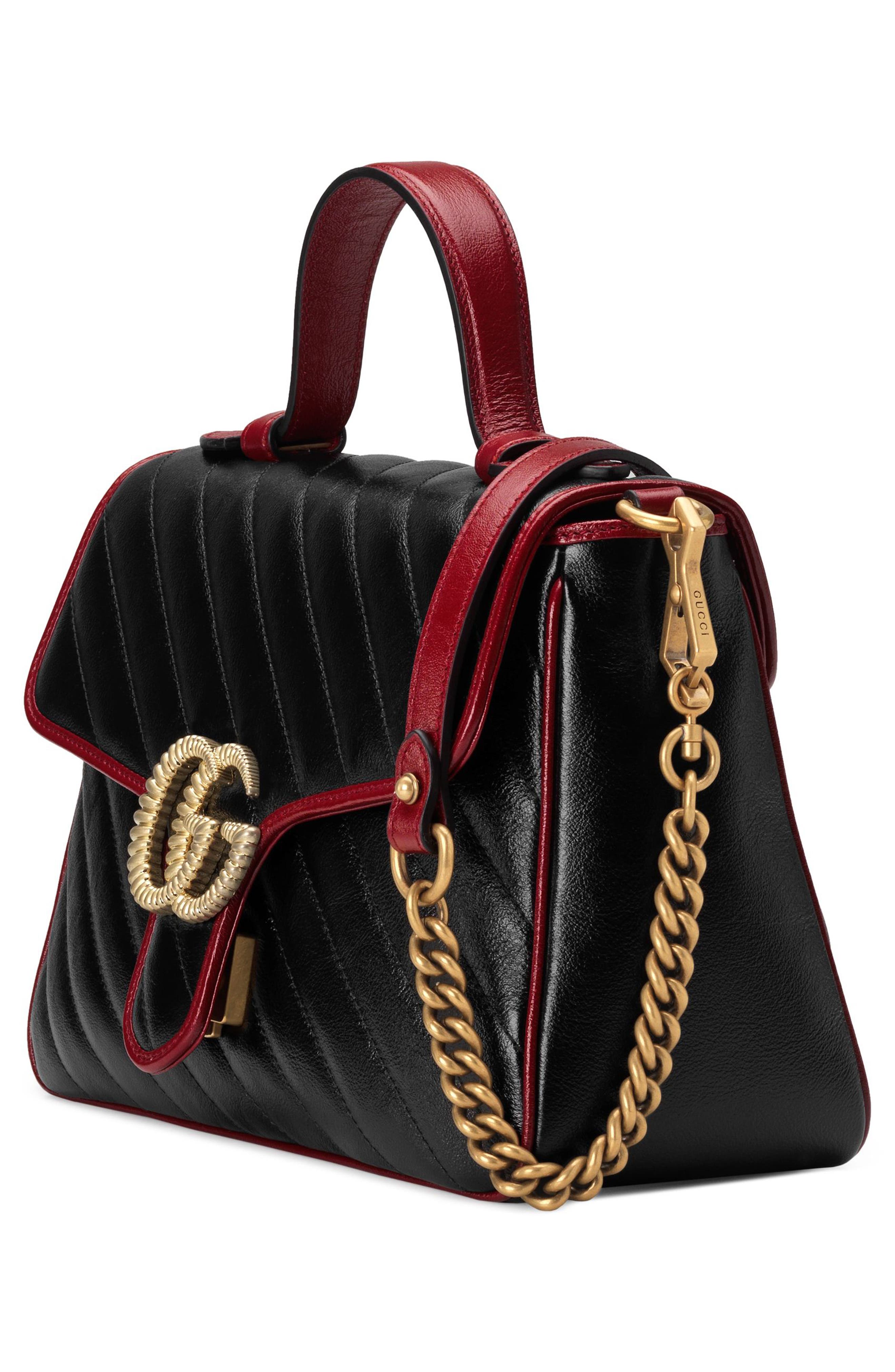 Gucci Small GG 2.0 Matelassé Leather Top Handle Bag, Alternate, color, 